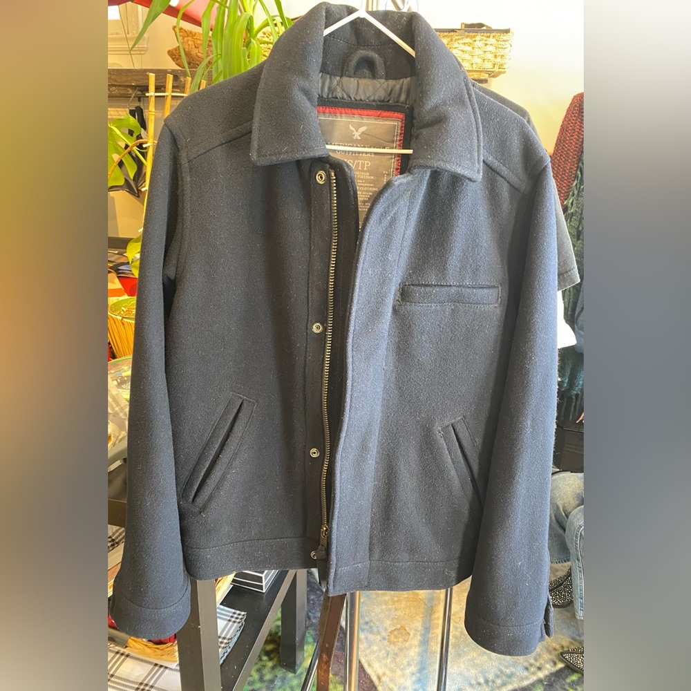 American Eagle Outfitters Men's Navy Pea Coat